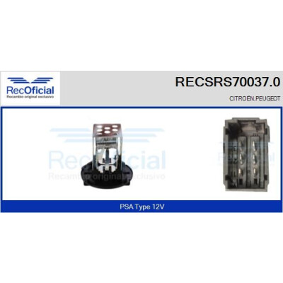 Résistance, ventilateur d'habitacle RECOFICIAL RECSRS70037.0