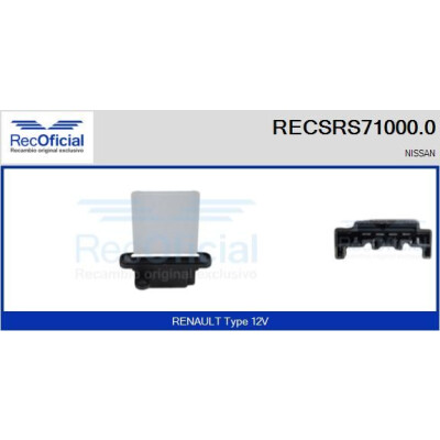 Résistance, ventilateur d'habitacle RECOFICIAL RECSRS71000.0