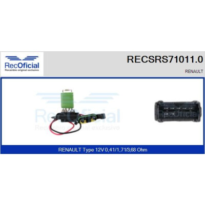 Résistance, ventilateur d'habitacle RECOFICIAL RECSRS71011.0