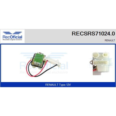 Résistance, ventilateur d'habitacle RECOFICIAL RECSRS71024.0