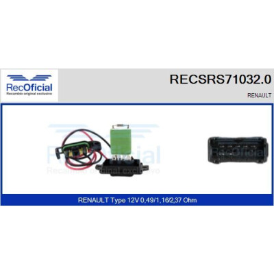 Résistance, ventilateur d'habitacle RECOFICIAL RECSRS71032.0