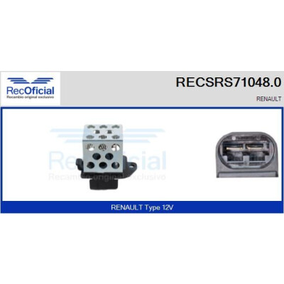 Résistance série, moteur électrique (ventilateur de radiateur) RECOFICIAL RECSRS71048.0