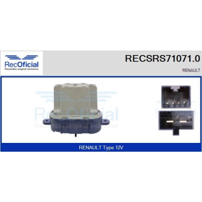 Résistance, ventilateur d'habitacle RECOFICIAL RECSRS71071.0