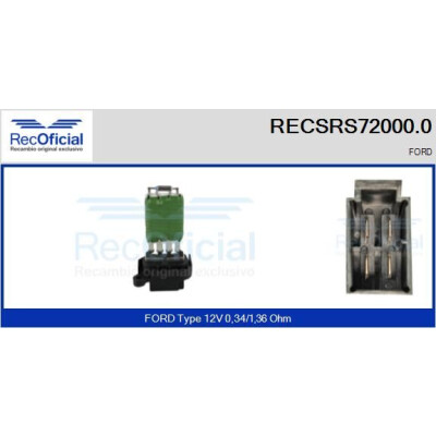 Résistance, ventilateur d'habitacle RECOFICIAL RECSRS72000.0