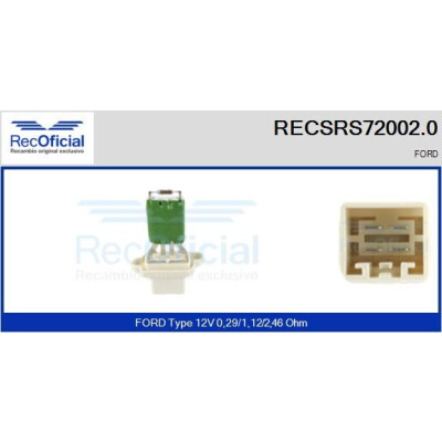 Résistance, ventilateur d'habitacle RECOFICIAL RECSRS72002.0