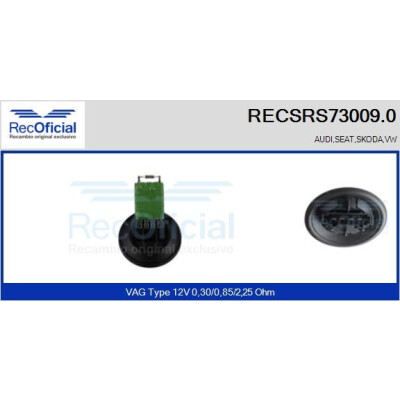 Résistance, ventilateur d'habitacle RECOFICIAL RECSRS73009.0