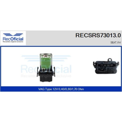 Résistance, ventilateur d'habitacle RECOFICIAL RECSRS73013.0