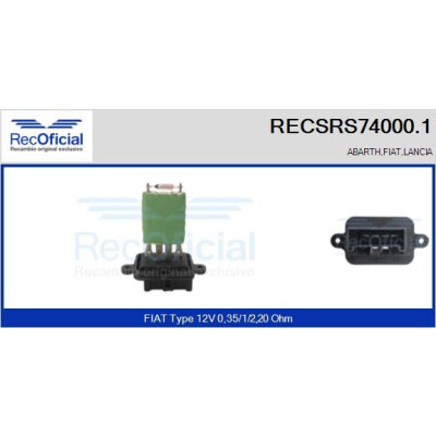 Résistance, ventilateur d'habitacle RECOFICIAL RECSRS74000.1