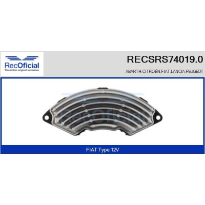 Résistance, ventilateur d'habitacle RECOFICIAL RECSRS74019.0