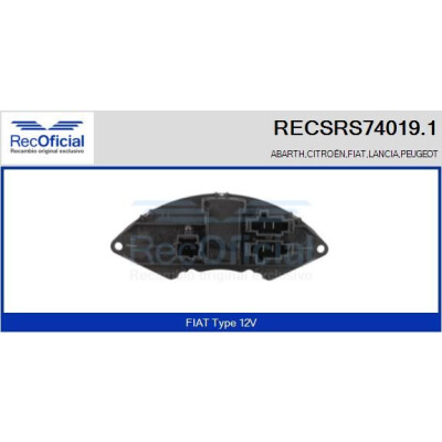 Résistance, ventilateur d'habitacle RECOFICIAL RECSRS74019.1