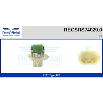 Résistance série, moteur électrique (ventilateur de radiateur) RECOFICIAL RECSRS74029.0