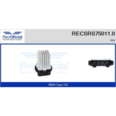 Résistance, ventilateur d'habitacle RECOFICIAL RECSRS75011.0