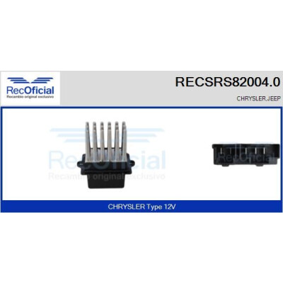 Résistance, ventilateur d'habitacle RECOFICIAL RECSRS82004.0