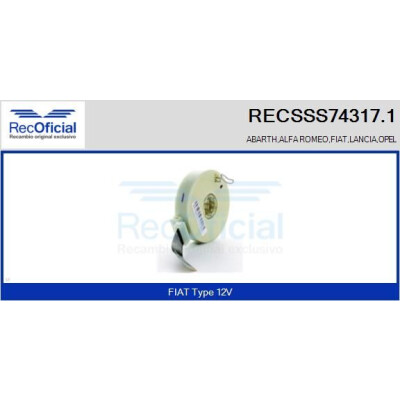 Capteur d'angle de braquage RECOFICIAL RECSSS74317.1