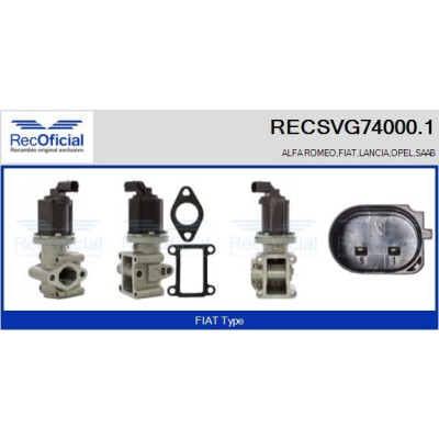 Vanne EGR RECOFFICIAL RECSVG74000.1