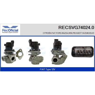 Vanne EGR RECOFFICIAL RECSVG74024.0