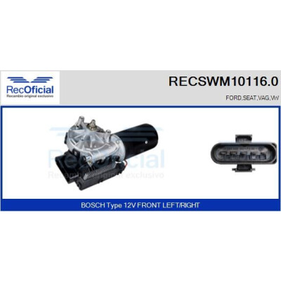 Moteur d'essuie-glace RECOOFFICIAL RECSWM10116.0