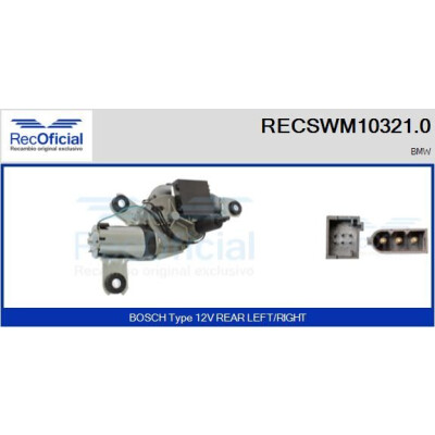 Moteur d'essuie-glace RECOOFFICIAL RECSWM10321.0