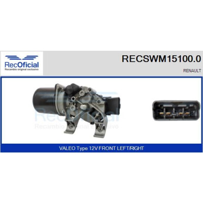 Moteur d'essuie-glace RECOOFFICIAL RECSWM15100.0
