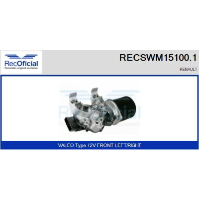 Moteur d'essuie-glace RECOOFFICIAL RECSWM15100.1
