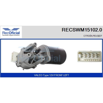 Moteur d'essuie-glace RECOOFFICIAL RECSWM15102.0