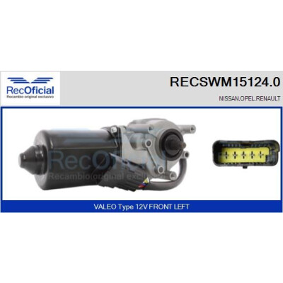 Moteur d'essuie-glace RECOOFFICIAL RECSWM15124.0