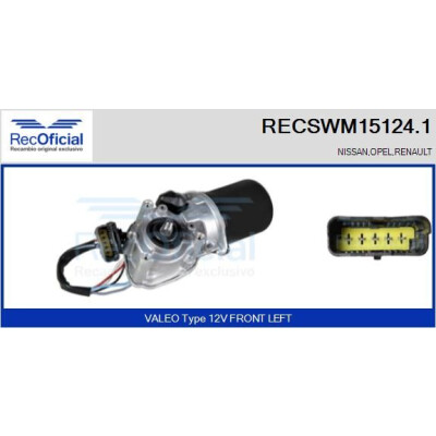 Moteur d'essuie-glace RECOOFFICIAL RECSWM15124.1