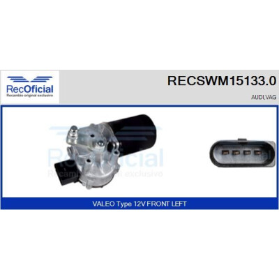 Moteur d'essuie-glace RECOOFFICIAL RECSWM15133.0