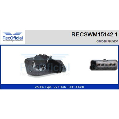 Moteur d'essuie-glace RECOFICIAL RECSWM15142.1