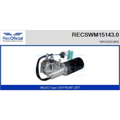 Moteur d'essuie-glace RECOOFFICIAL RECSWM15143.0