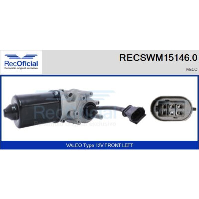 Moteur d'essuie-glace RECOOFFICIAL RECSWM15146.0