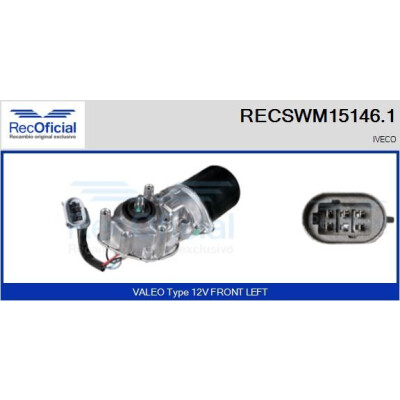 Moteur d'essuie-glace RECOOFFICIAL RECSWM15146.1
