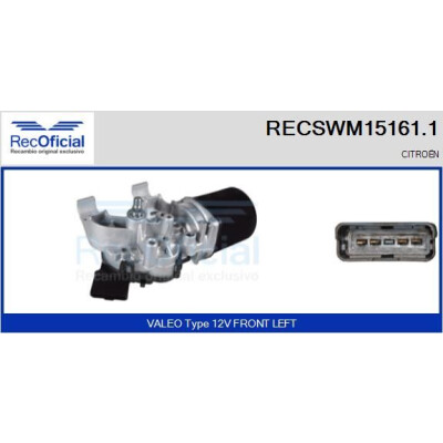 Moteur d'essuie-glace RECOOFFICIAL RECSWM15161.1