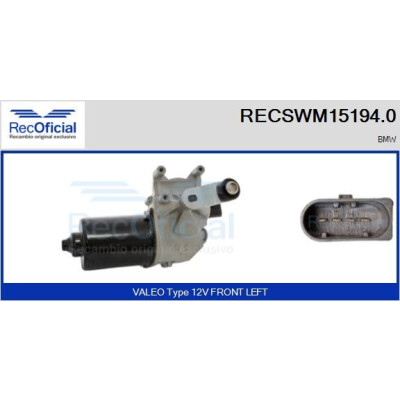 Moteur d'essuie-glace RECOOFFICIAL RECSWM15194.0