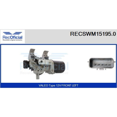Moteur d'essuie-glace RECOOFFICIAL RECSWM15195.0