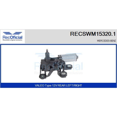 Moteur d'essuie-glace RECOOFFICIAL RECSWM15320.1