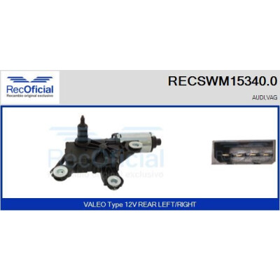 Moteur d'essuie-glace RECOOFFICIAL RECSWM15340.0