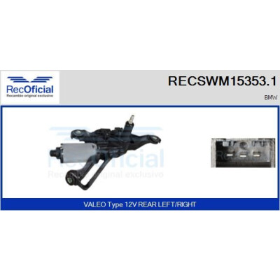 Moteur d'essuie-glace RECOOFFICIAL RECSWM15353.1