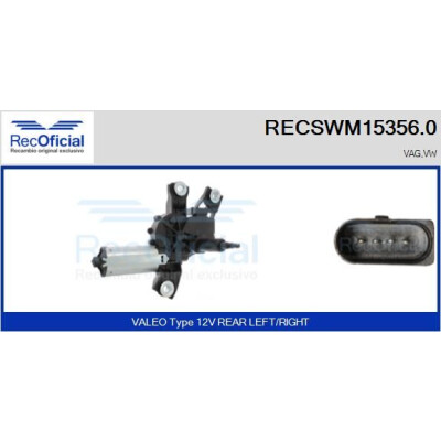 Moteur d'essuie-glace RECOOFFICIAL RECSWM15356.0