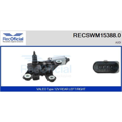 Moteur d'essuie-glace RECOFICIAL RECSWM15388.0