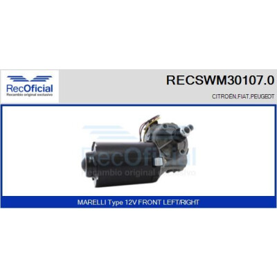 Moteur d'essuie-glace RECOFICIAL RECSWM30107.0
