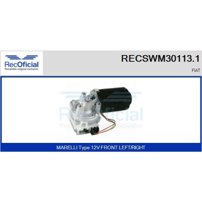 Moteur d'essuie-glace RECOOFFICIAL RECSWM30113.1