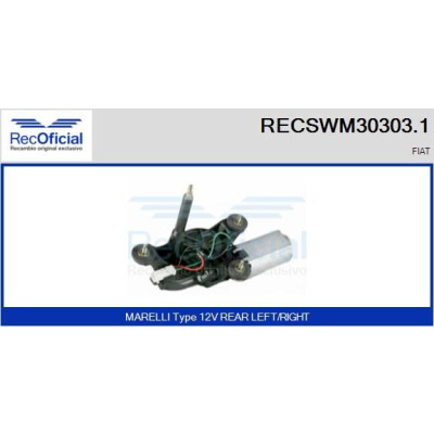 Moteur d'essuie-glace RECOOFFICIAL RECSWM30303.1