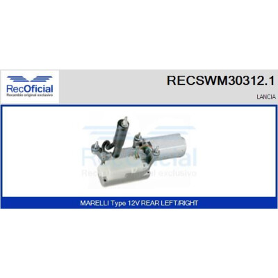 Moteur d'essuie-glace RECOFICIAL RECSWM30312.1