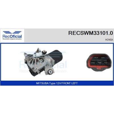 Moteur d'essuie-glace RECOOFFICIAL RECSWM33101.0