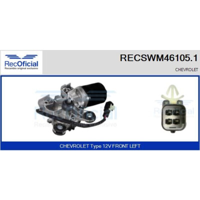 Moteur d'essuie-glace RECOOFFICIAL RECSWM46105.1