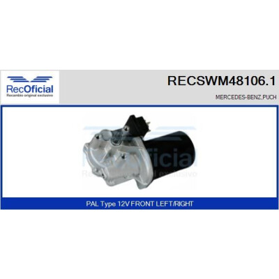 Moteur d'essuie-glace RECOOFFICIAL RECSWM48106.1