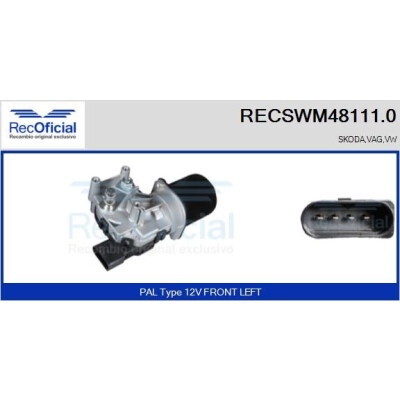 Moteur d'essuie-glace RECOOFFICIAL RECSWM48111.0
