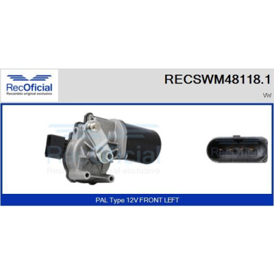 Moteur d'essuie-glace RECOOFFICIAL RECSWM48118.1