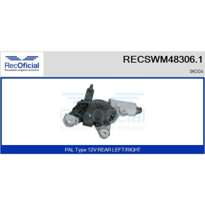 Moteur d'essuie-glace RECOOFFICIAL RECSWM48306.1